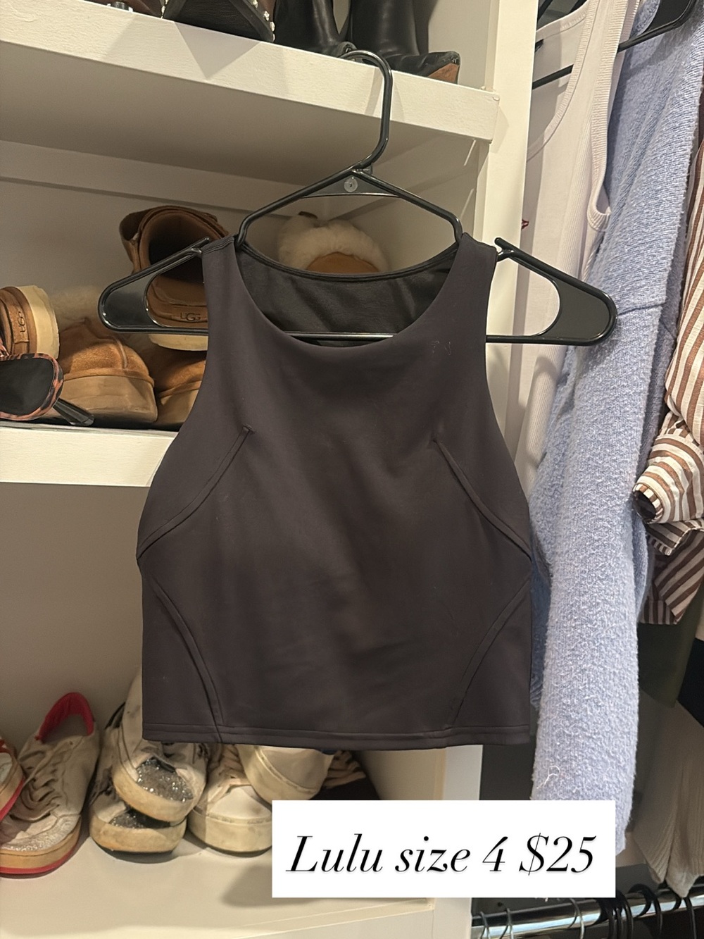 lululemon athletica Black High-Neck Cropped Tank